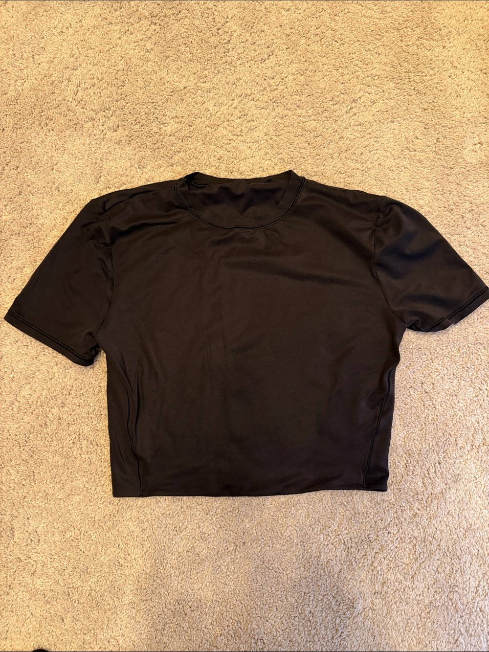 Lululemon Black Cropped Crewneck Tee